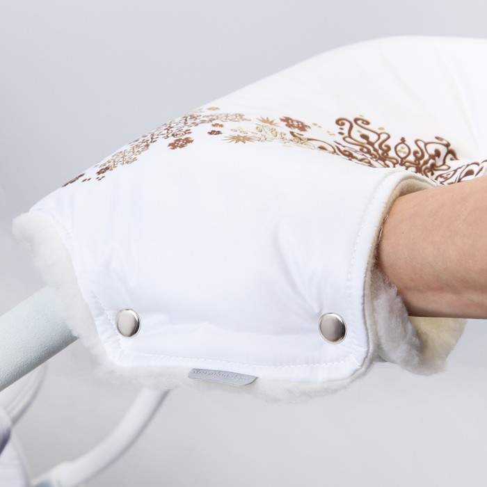 Муфта для рук «Руно» меховая, на кнопках, цвет белый