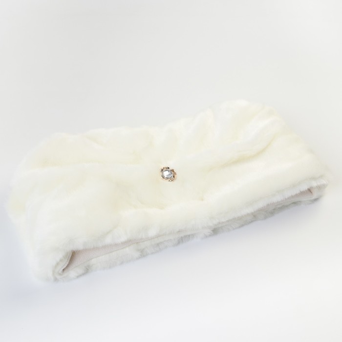 Муфта для рук «Люкс» флисовая, на кнопках, верх - искусственный мех, цвет «Снежное молоко»