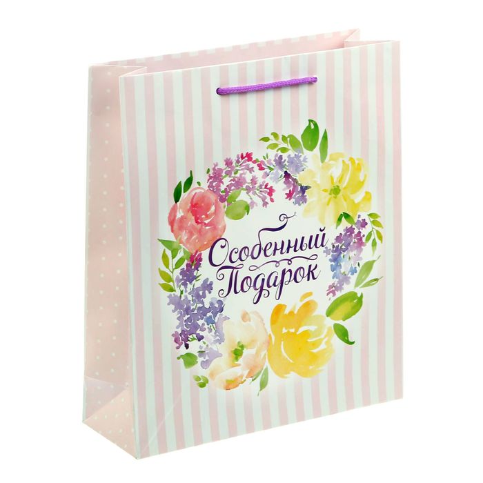 Пакет ламинированный вертикальный «Особенный подарок», ML 23 × 27 × 8 см