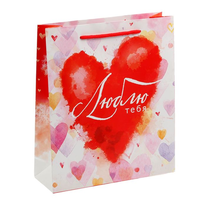 Пакет ламинированный вертикальный «Люблю тебя», ML 23 × 27 × 8 см