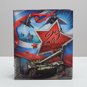 

Пакет ламинированный вертикальный «С 23 февраля!», ML 23 × 27 × 8 см