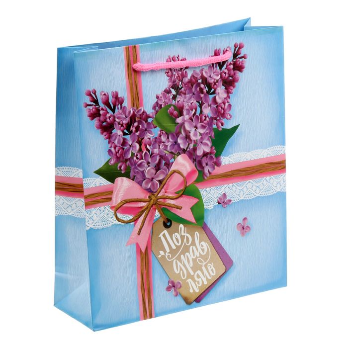 Пакет ламинированный вертикальный «Букет сирени», S 11 × 14 × 5,5 см