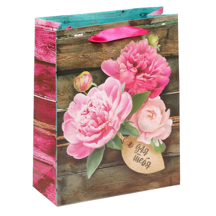 Пакет ламинированный вертикальный «Садовые пионы», S 11 × 14 × 5,5 см