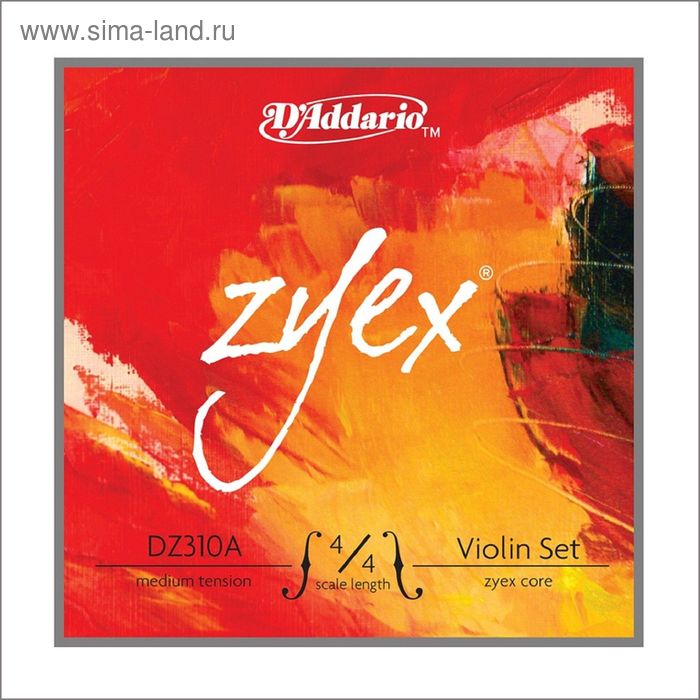 Комплект струн для скрипки D`Addario DZ310A-4/4M ZYEX набор струн d addario h512 3 4m 1 уп
