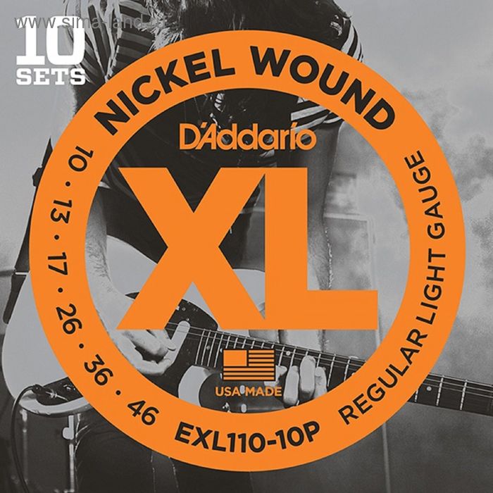 фото Струны для электрогитары d'addario exl110-10p nickel wound d`addario