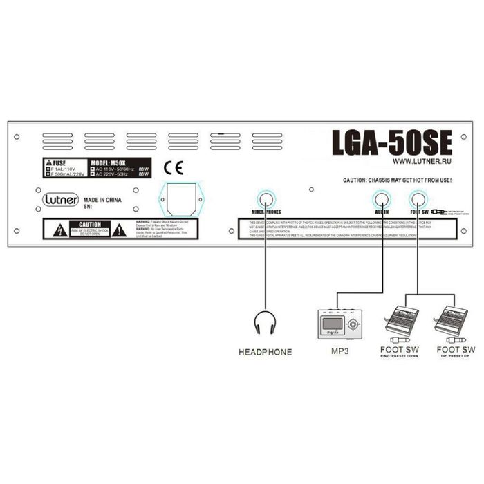 Гитарный комбоусилитель Lutner LGA-50SE, 50 Вт, цифровой
