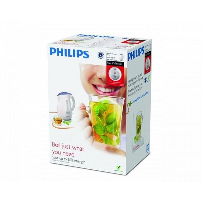 Чайник электрический Philips HD4677/40, 2400 Вт, 1.7 л, белый/лиловый