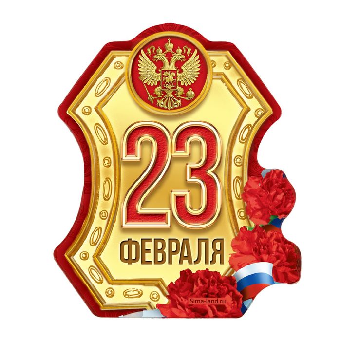 Магнит на открытке "23 Февраля", цветы