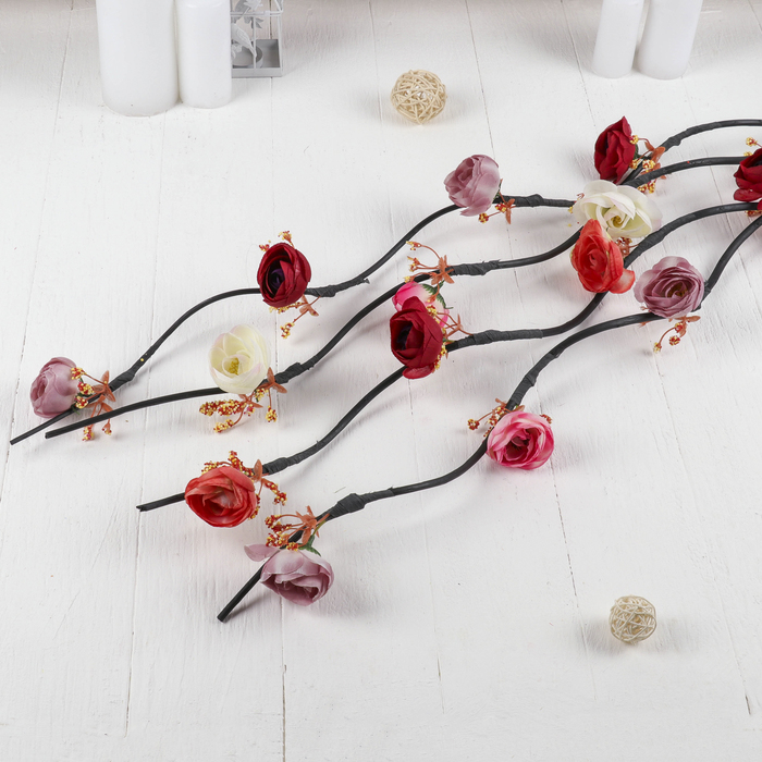 Декоративная ветка "Ранункулюс" микс