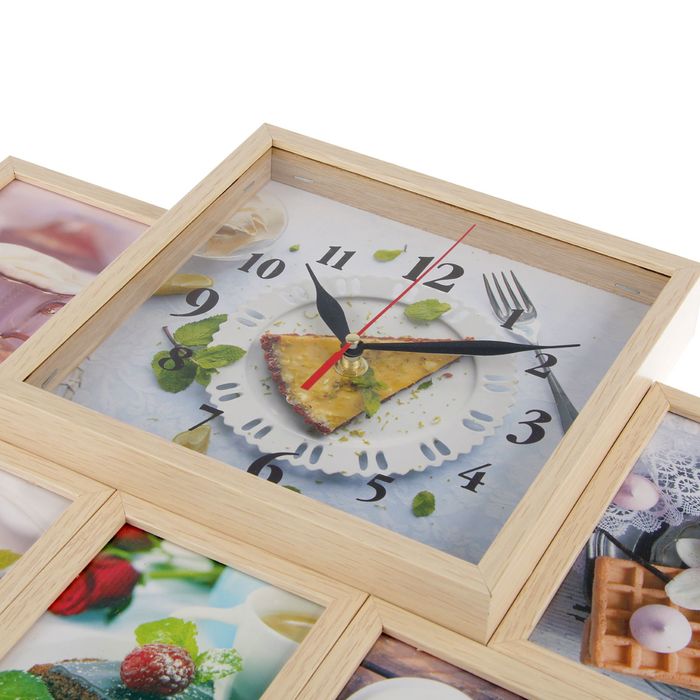 Фоторамка на 5 фото 10х15 с часами "Сладости"