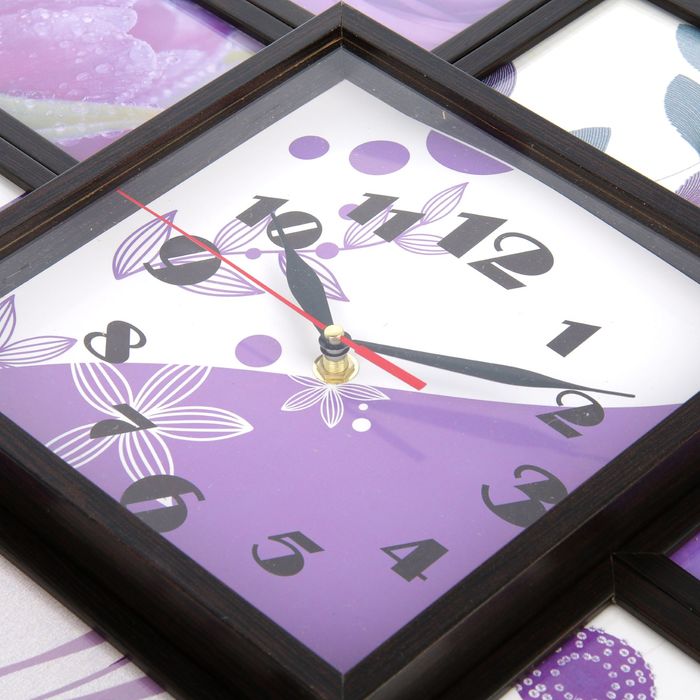 Фоторамка на 10 фото 10х10, 10х15 с часами, венге "Сирень"