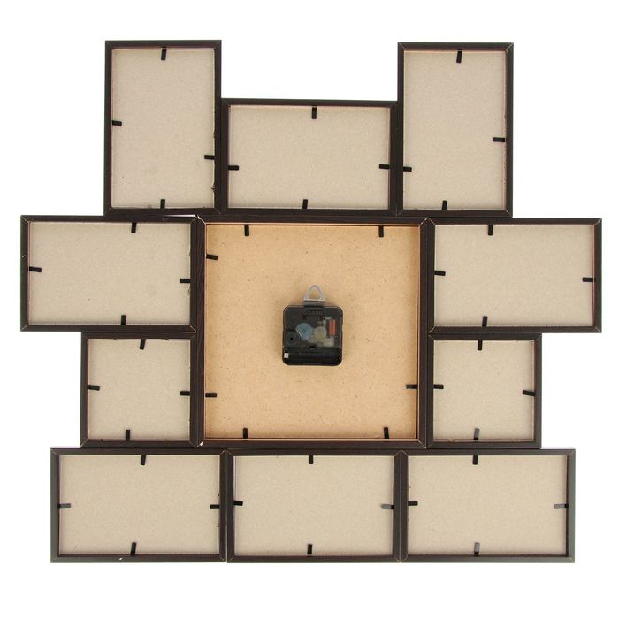 Фоторамка на 10 фото 10х10, 10х15 с часами, венге "Сирень"