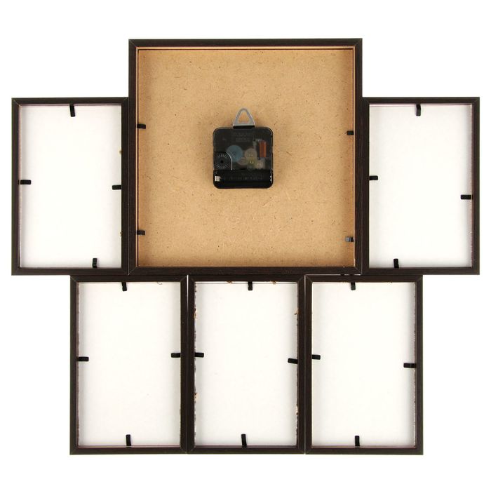 Фоторамка на 5 фото 10х15 с часами, венге "Кофе"