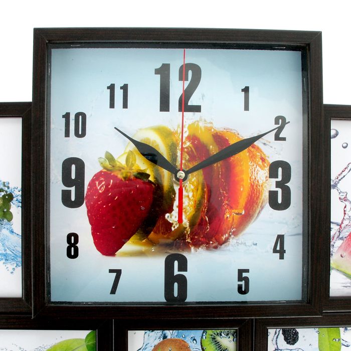 Фоторамка на 5 фото 10х15 с часами, венге "Свежесть"