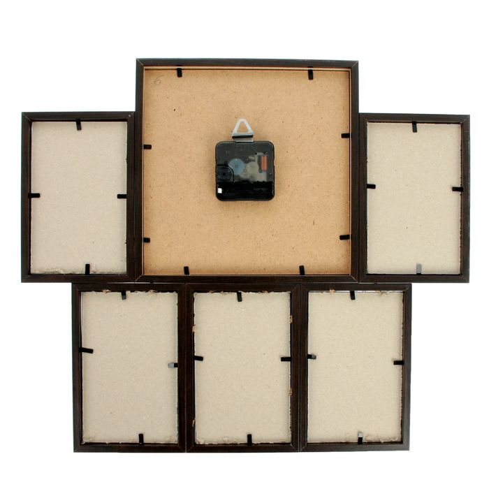 Фоторамка на 5 фото 10х15 с часами, венге "Свежесть"