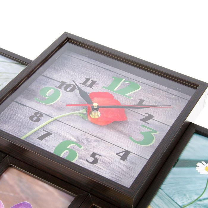 Фоторамка на 5 фото 10х15 с часами, венге "Природа"