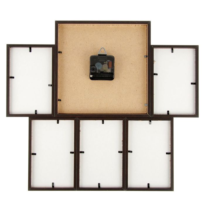 Фоторамка на 5 фото 10х15 с часами, венге "Природа"