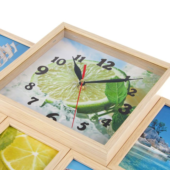 Фоторамка на 5 фото 10х15 с часами "Лето"