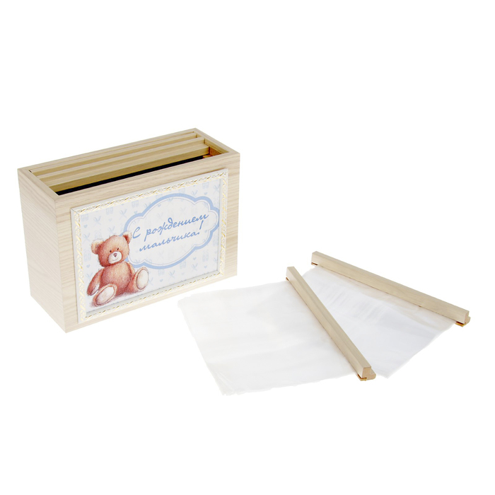 Фотобокс "С рождением мальчика" с медведем для фото 13х18 см 96 шт.
