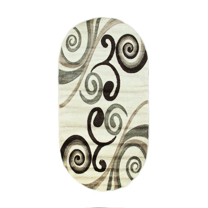Ковёр Rio Carving 238 CREAM/CREAM 1.0*2.0 м, овал