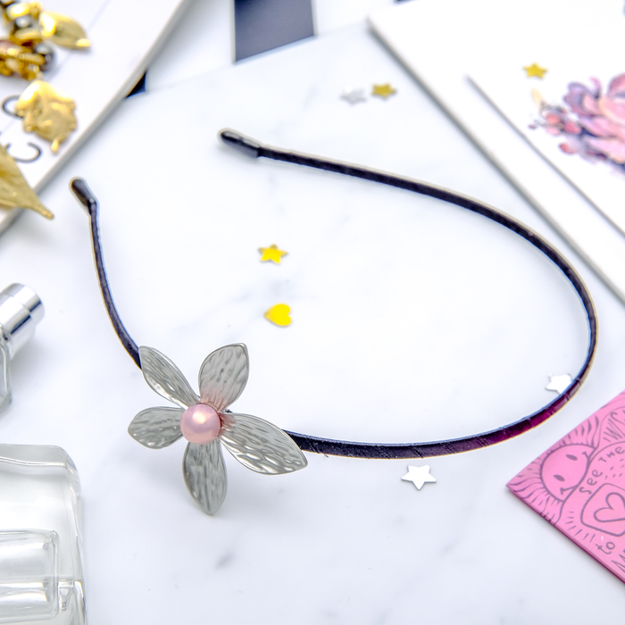 Ободок для волос "Изящная жемчужина" цветок, микс