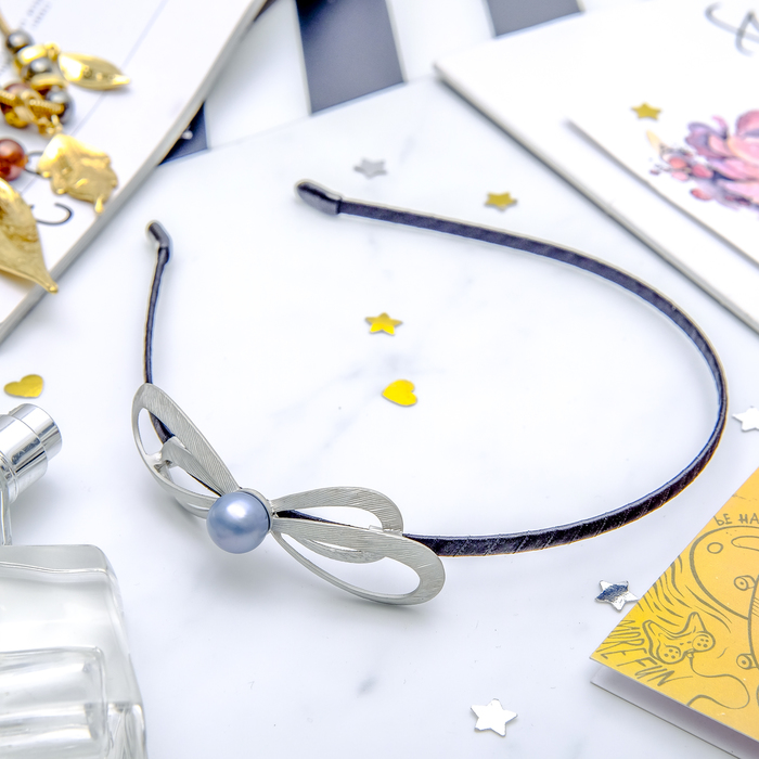 Ободок для волос "Изящная жемчужина" бантик, микс