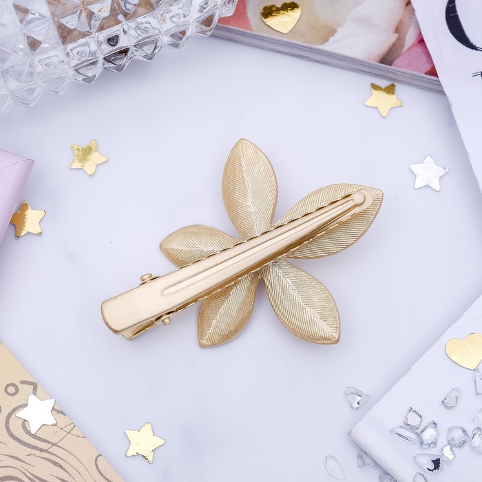 Зажим для волос "Изящная жемчужина" золотой цветок