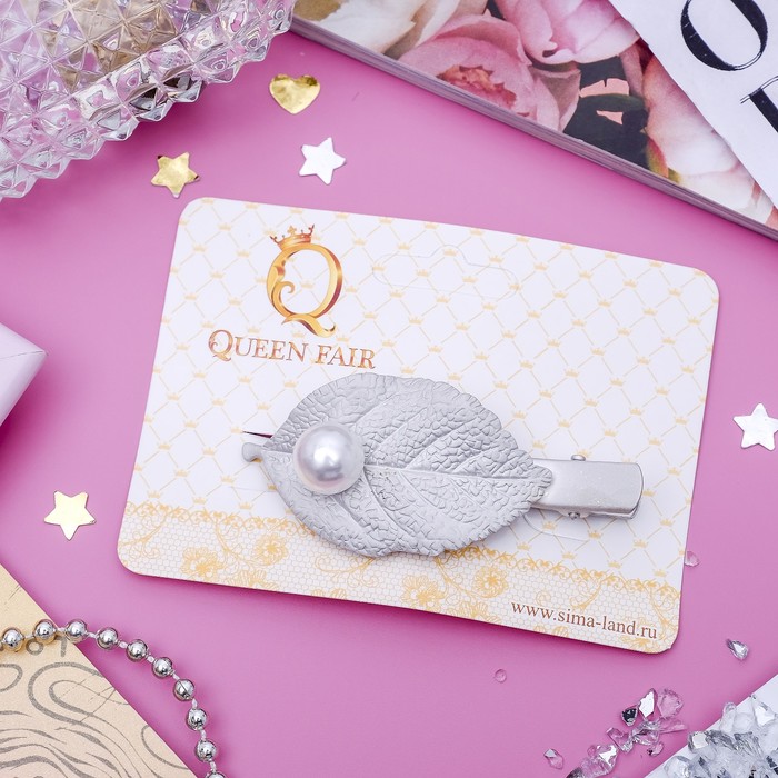 Зажим для волос "Изящная жемчужина" лепесток
