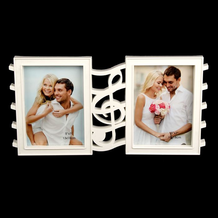 Фоторамка пластик на 2 фото 13х18 см "Музыка" 39,5х20,5 см