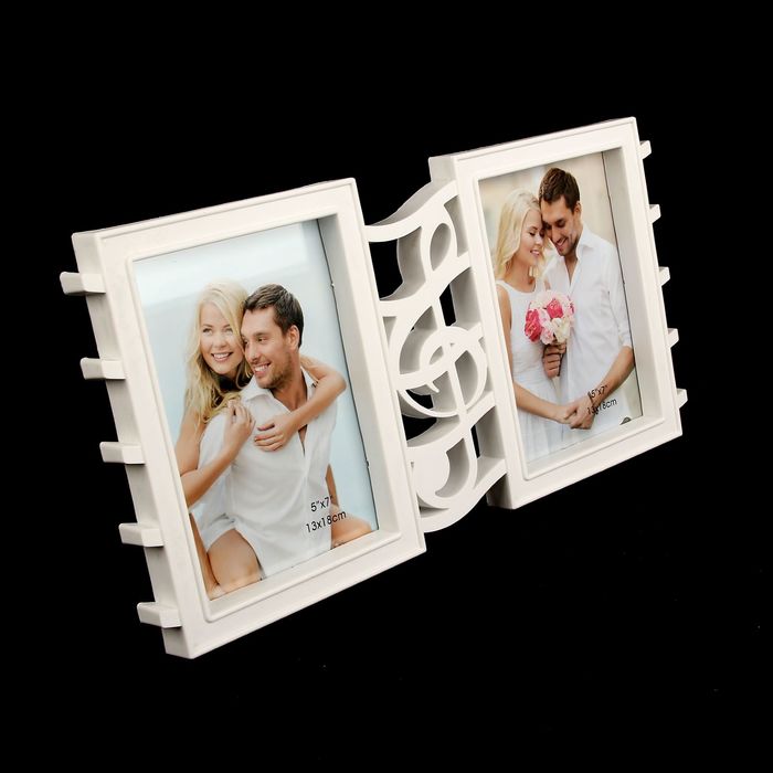 Фоторамка пластик на 2 фото 13х18 см "Музыка" 39,5х20,5 см