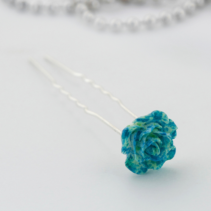 Шпилька для волос "Радуга", роза, микс