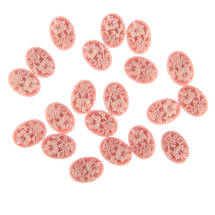 Набор камей "Цветок" набор 20 шт нежно-розовая 1,7х1,3 см