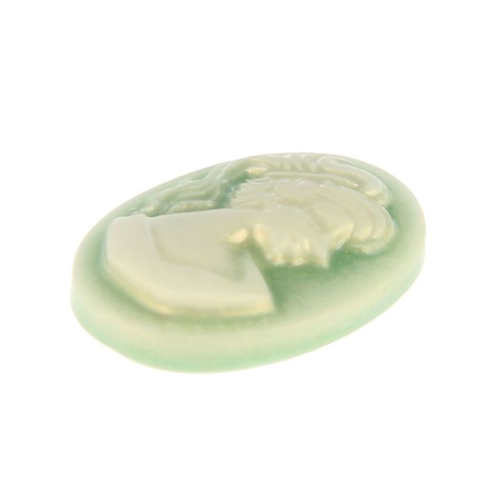 Набор камей "Муза" набор 20 шт нежно-зеленая 1,7х1,3 см