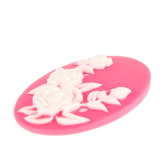 Набор камей "Букет роз" набор 6 шт бело-розовая 3,8х2,7 см