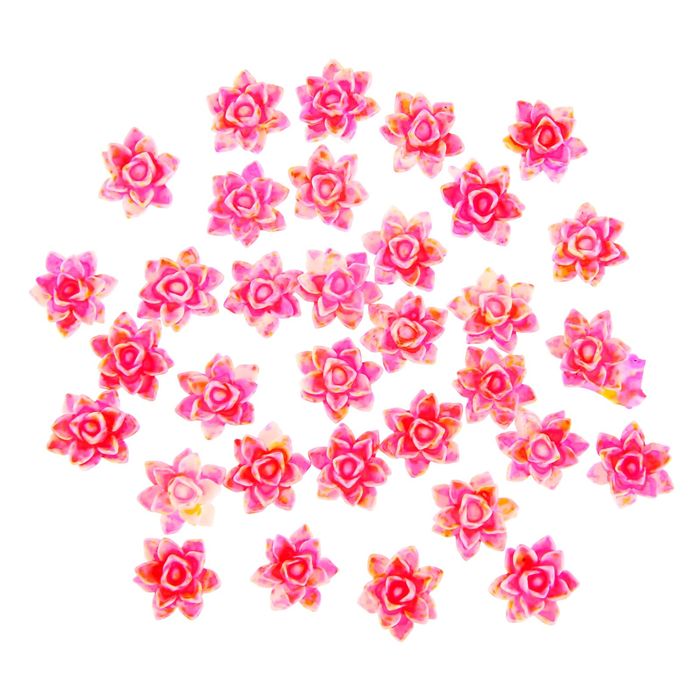 Декор для творчества пластик "Лотос" набор 30 шт 1,6х1,3 см