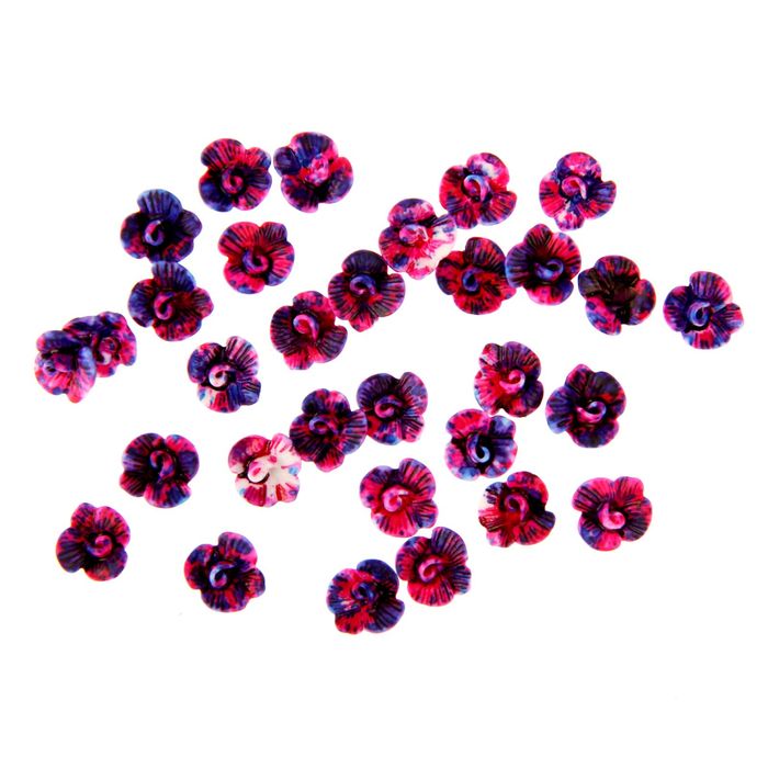 Декор для творчества пластик "Анютины глазки" набор 30 шт 1х1 см