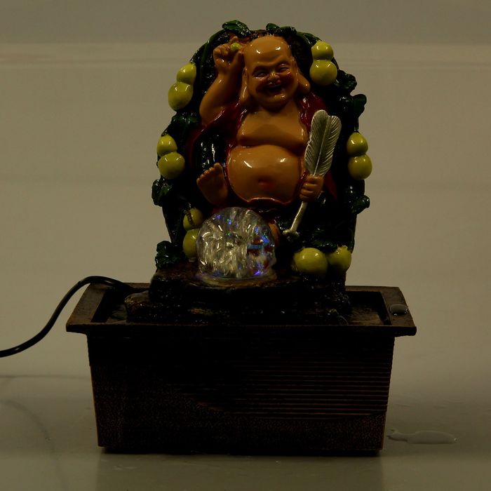 Фонтан "Хотей с тыквами", цветной 26х21х16 см