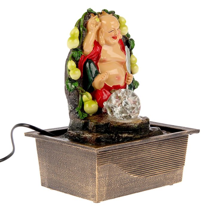 Фонтан "Хотей с тыквами", цветной 26х21х16 см