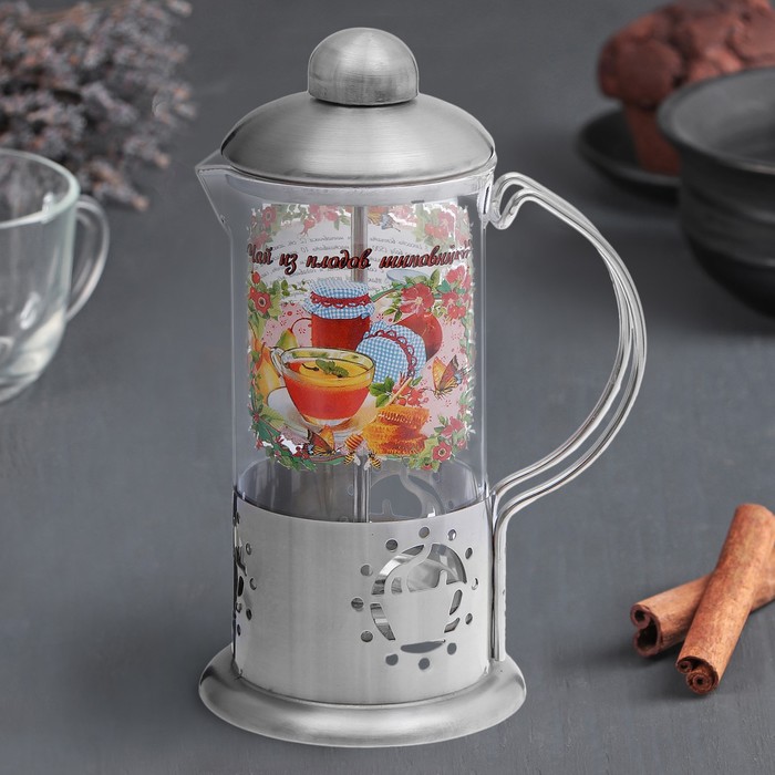 Френч-пресс 350 мл "Чай из плодов шиповника", с рецептом