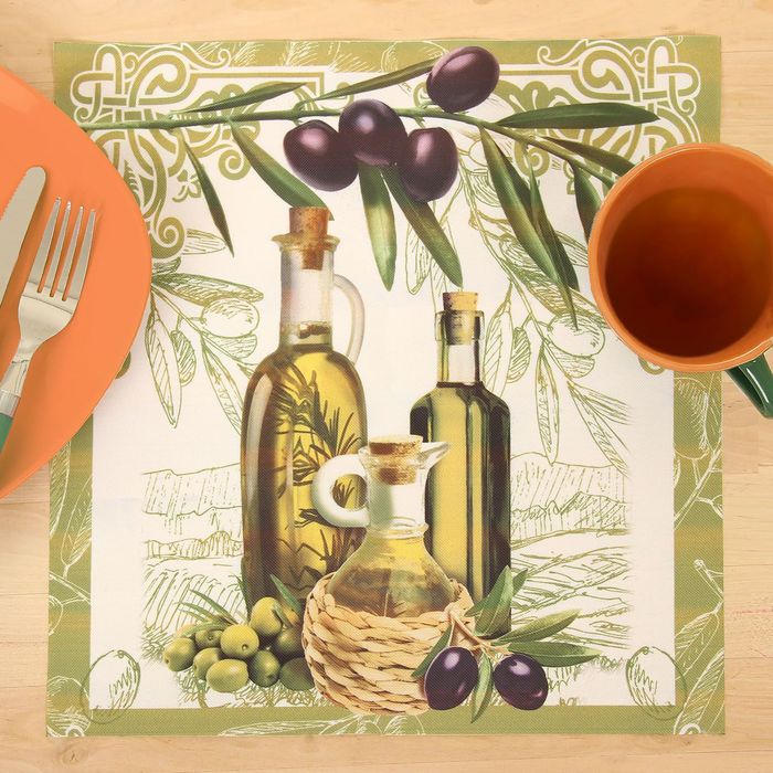 Салфетка на стол "Оливки" 30х30 см, 100% п/э, оксфорд 420 г/м2