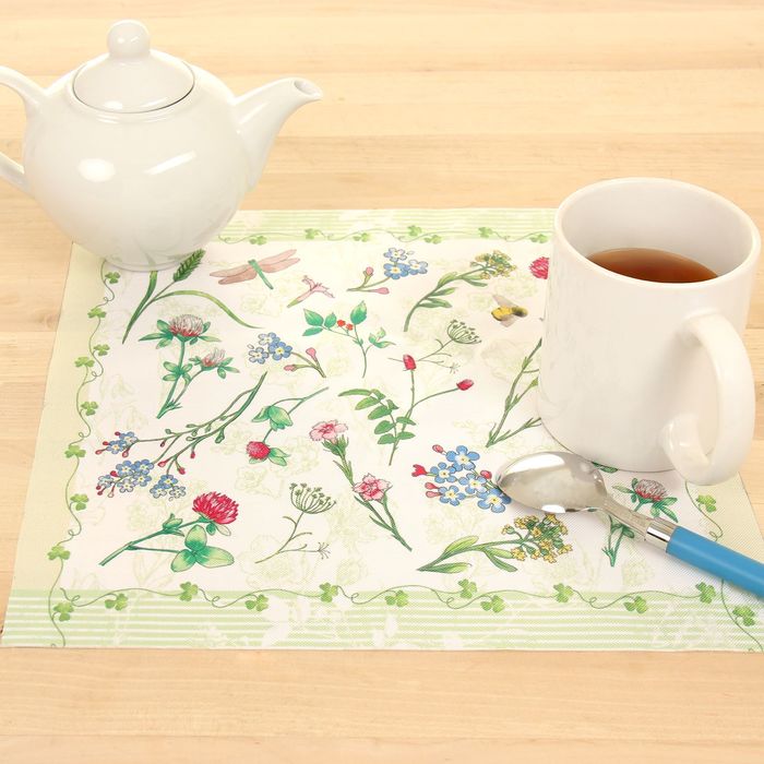 Салфетка на стол "Полевые цветы" 30х30 см, 100% п/э, оксфорд 420 г/м2