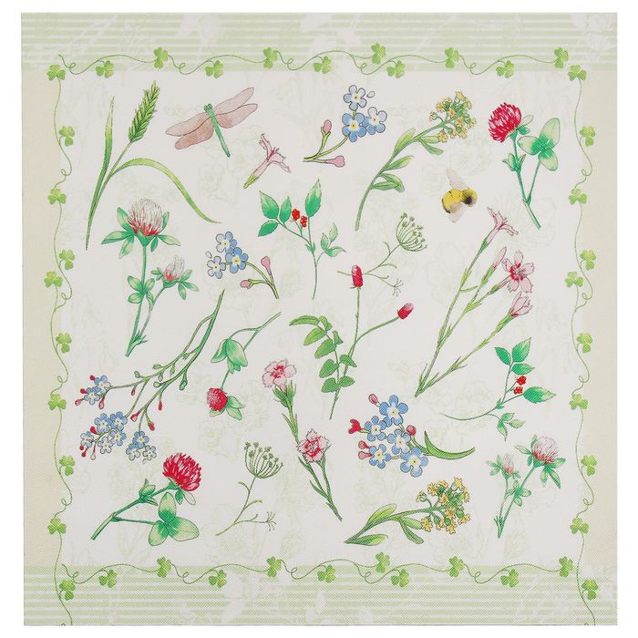 Салфетка на стол "Полевые цветы" 30х30 см, 100% п/э, оксфорд 420 г/м2