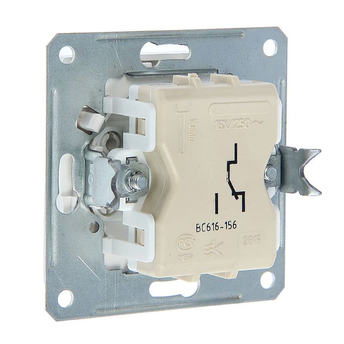 Переключатель "W59" SchE VS616-156-5-86, 16 А, 1 клавиша, скрытый, цвет матовый хром