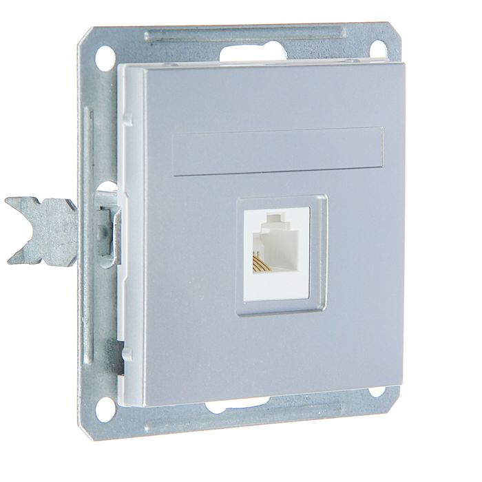 Розетка телефонная "W59" SchE RSI-152T-5-86, RJ11, одноместная, скрытая, цвет матовый хром