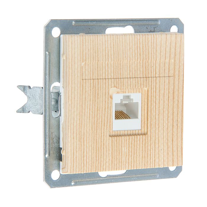 Розетка компьютерная "W59" SchE RSI-152K5E-7-86, RJ45, одноместная, скрытая, цвет сосна