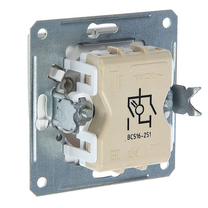 Выключатель "W59" SchE VS516-251-4-86, 16 А, 2 клавиши, скрытый, с индикатором, цвет шампань