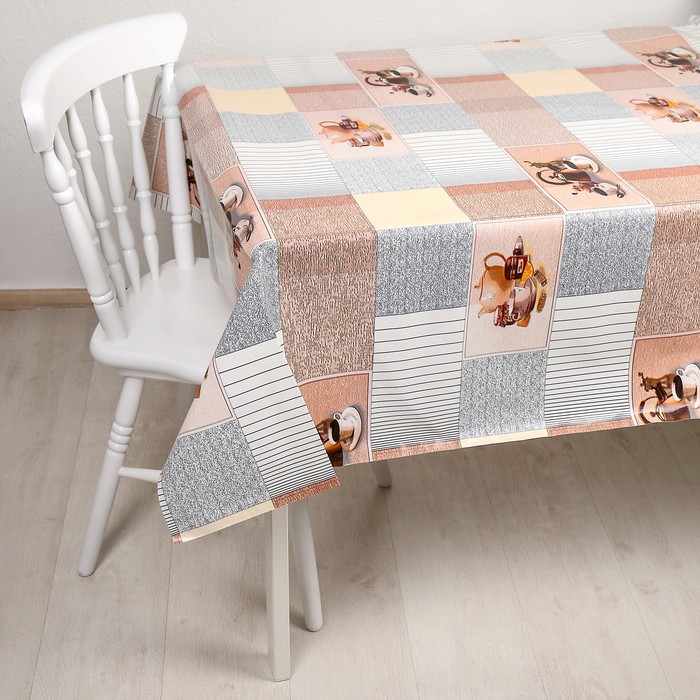 Клеенка столовая, на нетканой основе 20 м "Декомир. Натюрморт", цвет бежевый