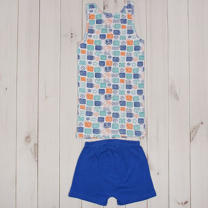 Комплект для мальчика (майка, трусы-боксеры), рост 146 см (76), цвет бирюзовый