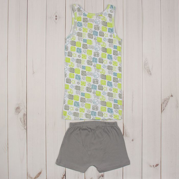 Комплект для мальчика (майка, трусы-боксеры), рост 146 см (76), цвет серый