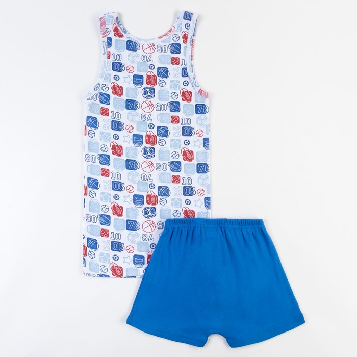 Комплект для мальчика (майка, трусы-боксеры), рост 140 см (72), цвет синий